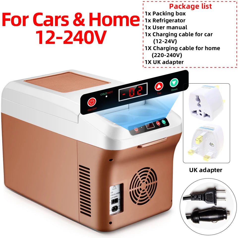 Mini nevera para el hogar y el automóvil de 15 L y pantalla digital
