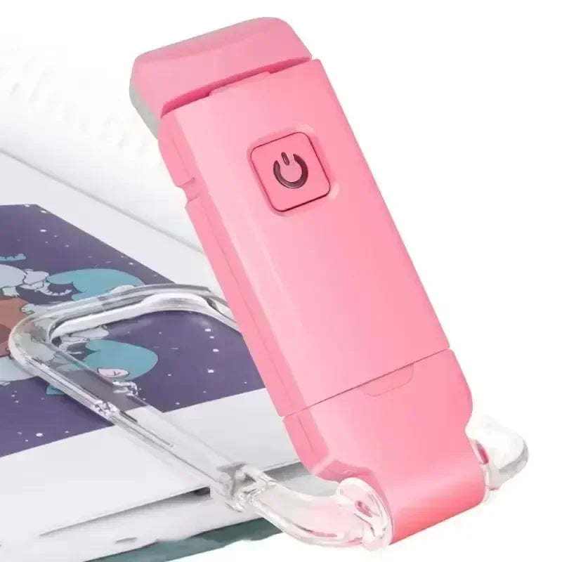 Luz de Lectura Recargable USB – Clip-On 3 modos de color (1800 K‑6000 K) y 5 niveles de brillo