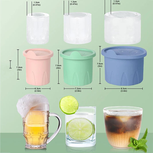 1-3 Molde cilíndrico para hielo - Taza térmica
