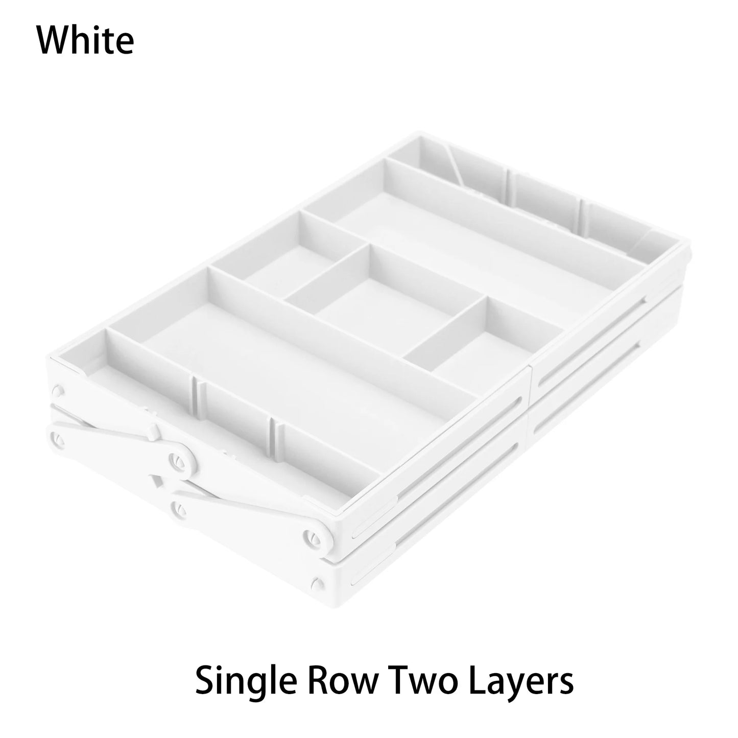 Organizador de cajones de 2 o 3 niveles, plegable y expandible - BLANCO