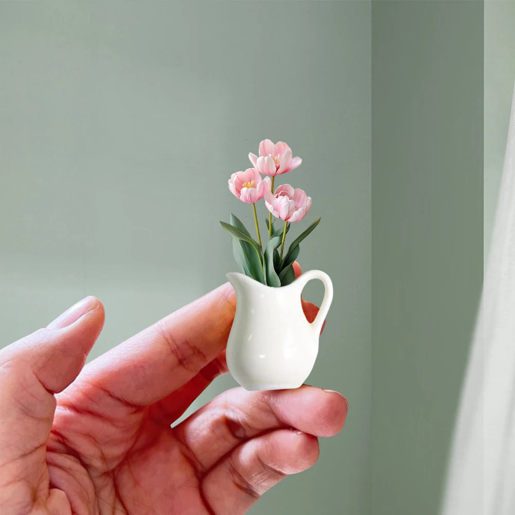 Mini Jarrón de Cerámica Magnético – Decoración DIY para nevera o escritorio
