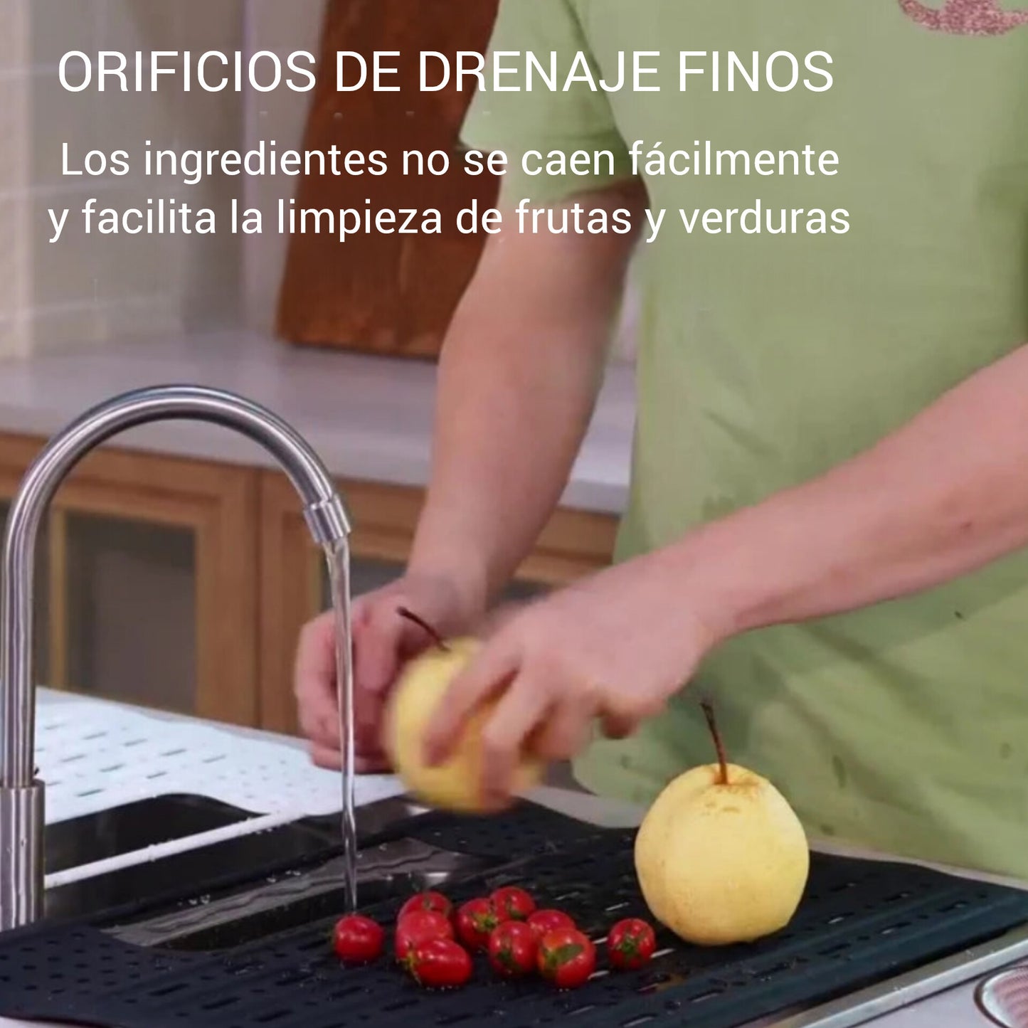 Organizador de silicona multiusos – bandeja drenante - rejilla térmica para fregadero y baño