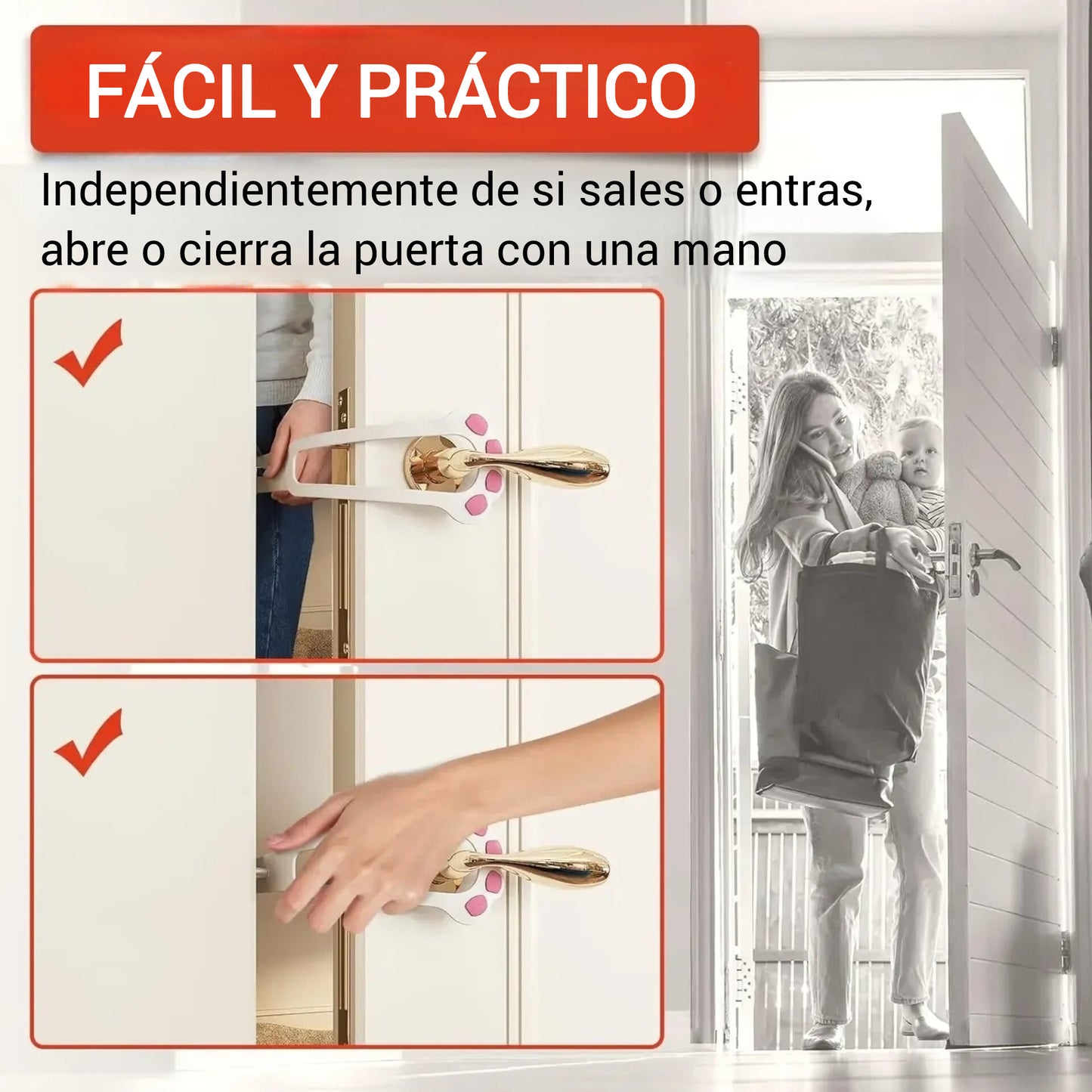 Bloquea la puerta para perros, deja pasar solo a tu gato - Fácil, sin taladros