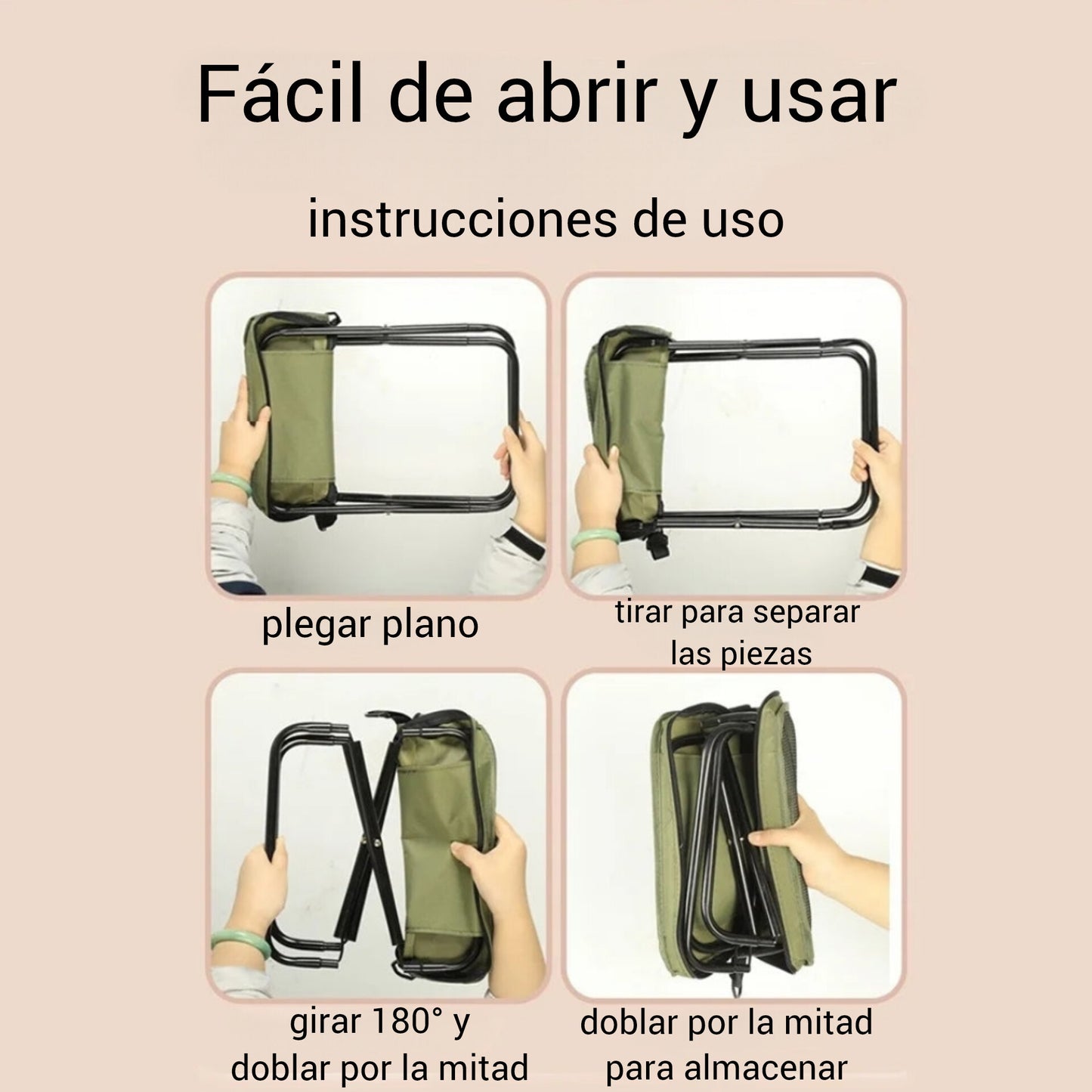 Mochila‑taburete plegable resistente – asiento portátil + mochila deportiva ultra-fuerte