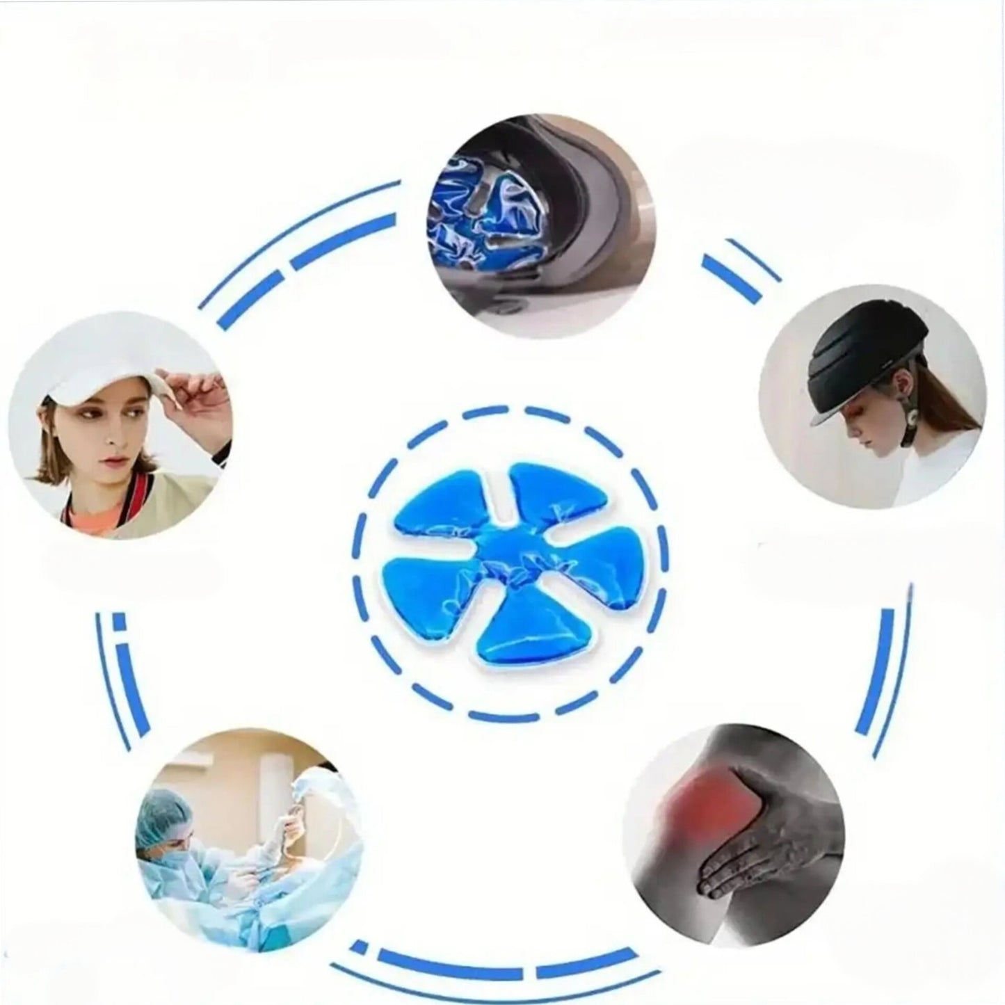 Almohadilla de gel refrigerante ajustable para casco – Enfriamiento portátil y reutilizable