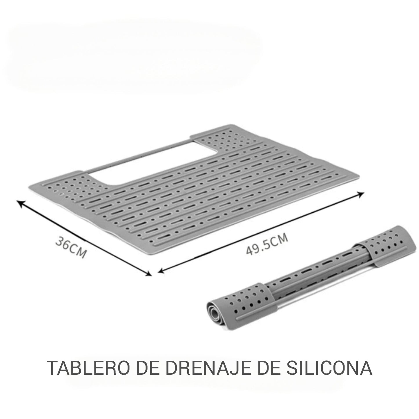 Organizador de silicona multiusos – bandeja drenante - rejilla térmica para fregadero y baño
