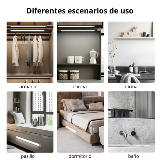 Lámpara LED Recargable USB-C con Sensor de Movimiento – 3 Tonos de Luz y Base Magnética