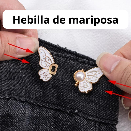 Hebilla Ajustable de Cintura – Mariposa con perla