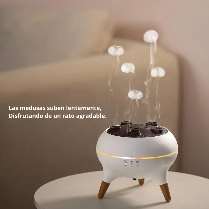 Humidificador Difusor Medusa – Nebulización Dinámica y Aromaterapia con Luz LED, Control Remoto y Temporizador