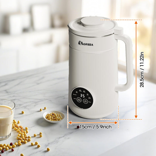 IAGREEA Máquina de leche de nueces de 35 onzas con 10 cuchillas, almendra casera automática, avena, soja, leche de origen vegetal y bebidas sin lácteos, máquina de leche de almendras, autolimpieza