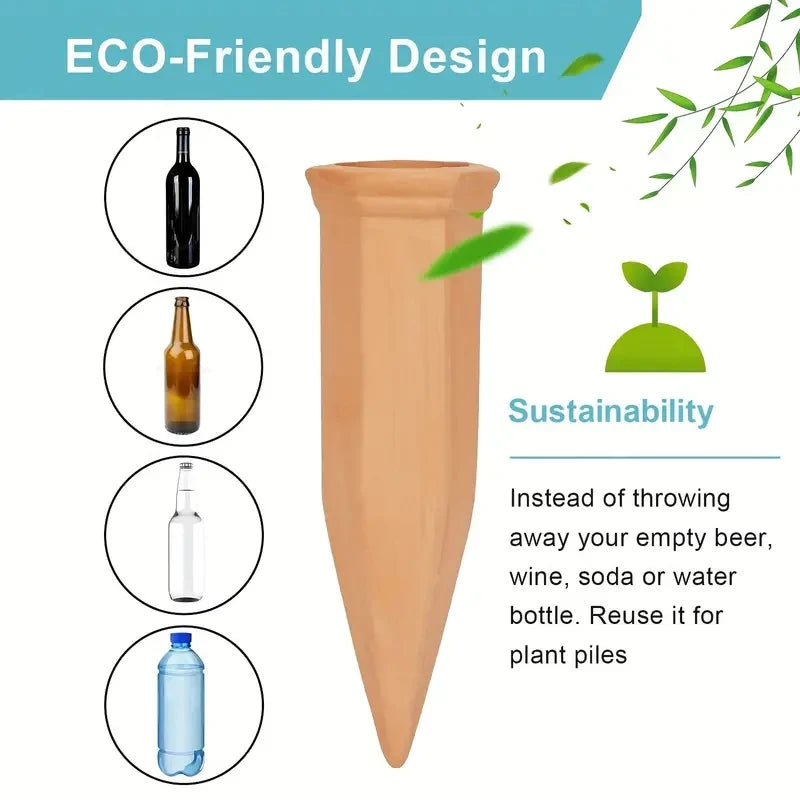 Sistema de riego automático por goteo de 3 piezas con punta de cerámica para riego automático de plantas de flores, invernaderos y jardines.