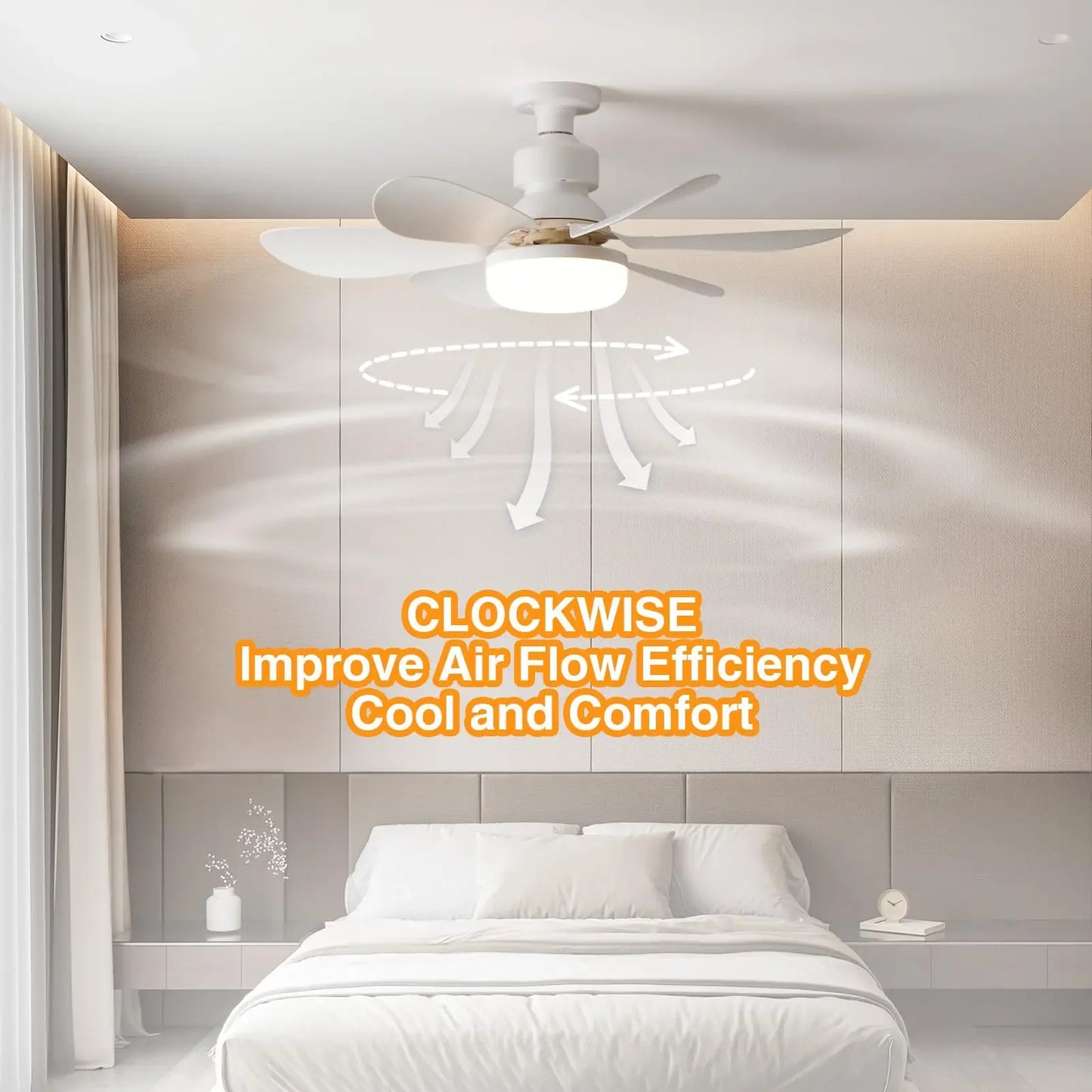 Ventilador de techo LED de 40 W, luz E27 con control remoto, 85-265 V