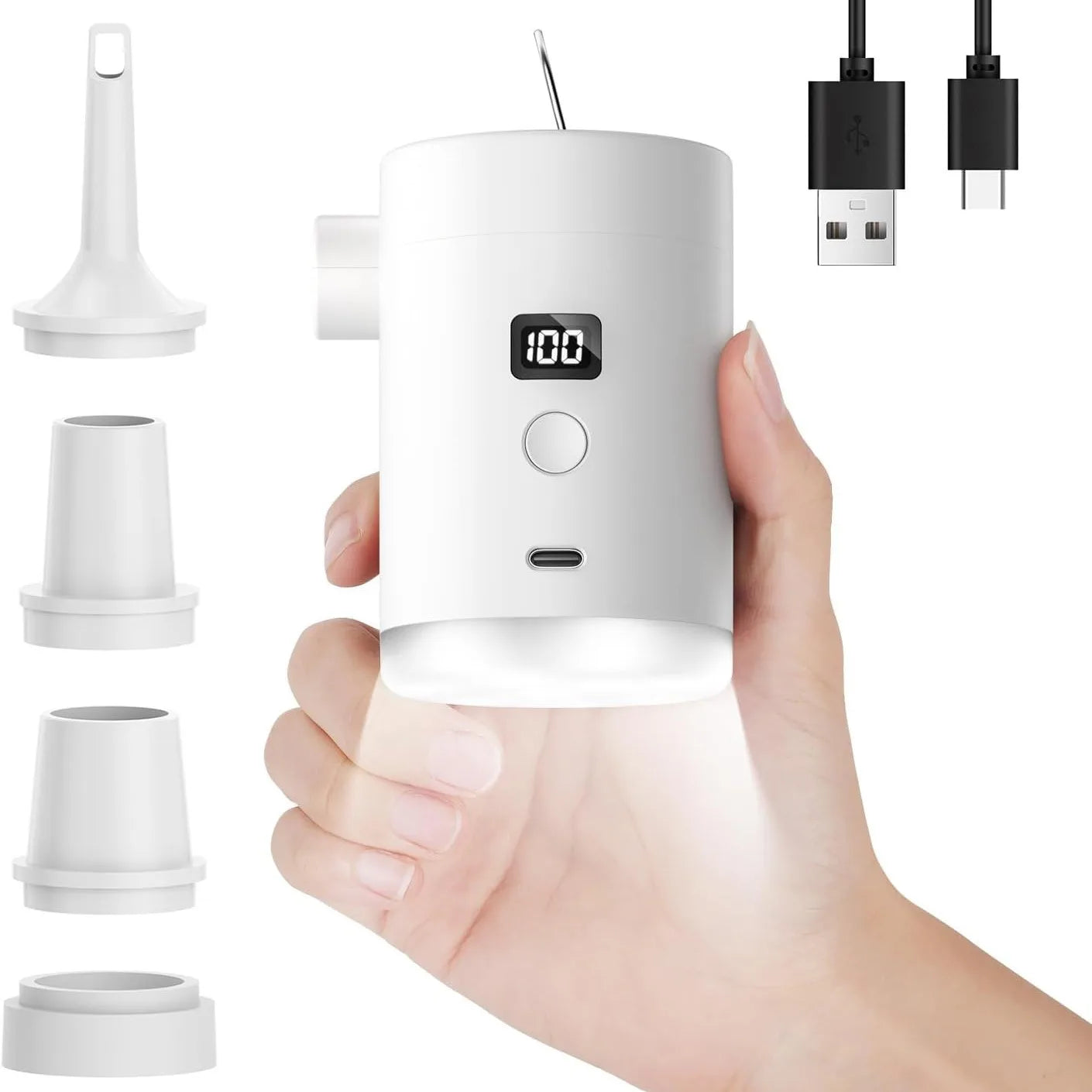 Mini bomba de aire eléctrica con luz