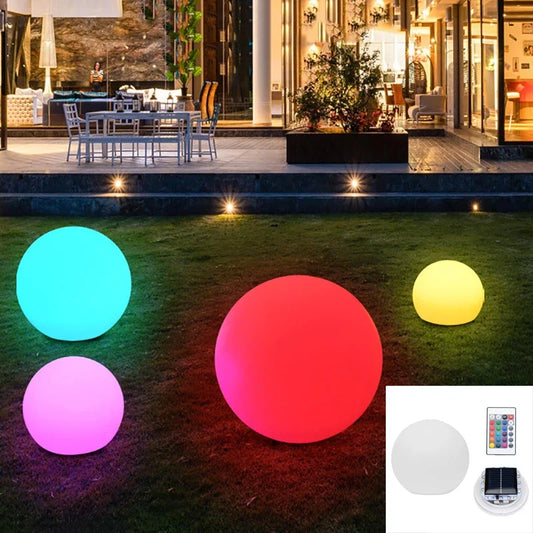 Luces LED de bola para jardín con control remoto