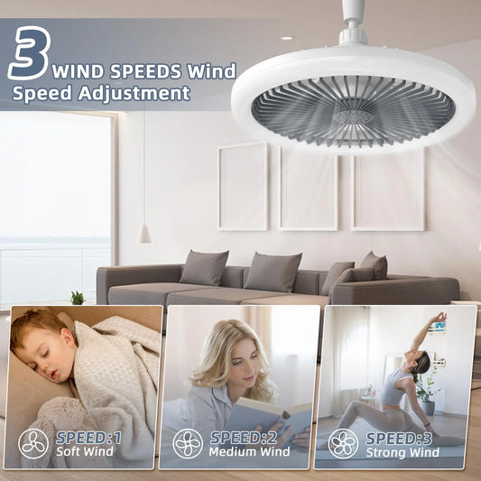 Ventilador de techo con luz LED y control remoto