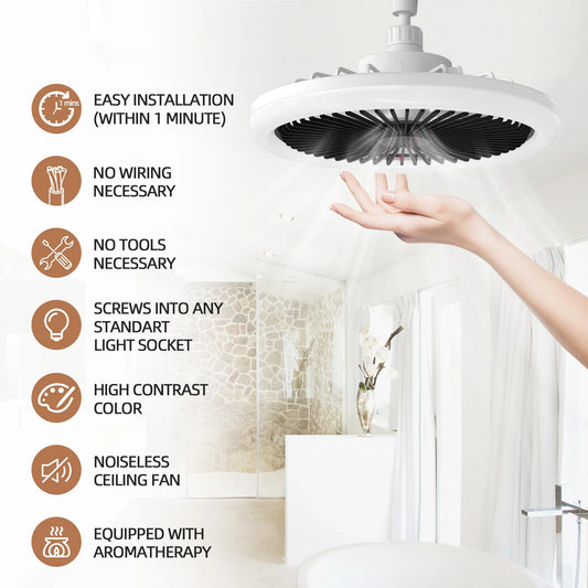 Ventilador de techo con luz LED y control remoto