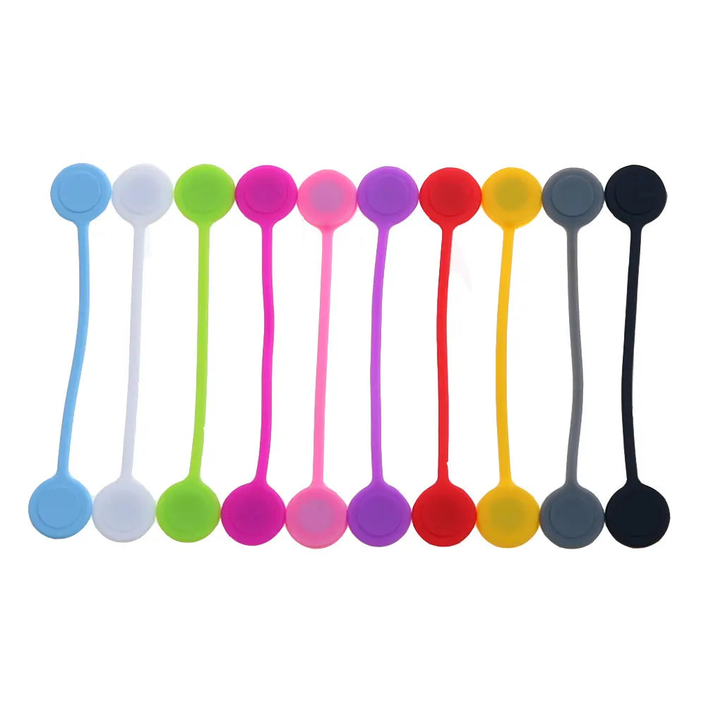 5 bridas magnéticas reutilizables para cables, bridas magnéticas de silicona