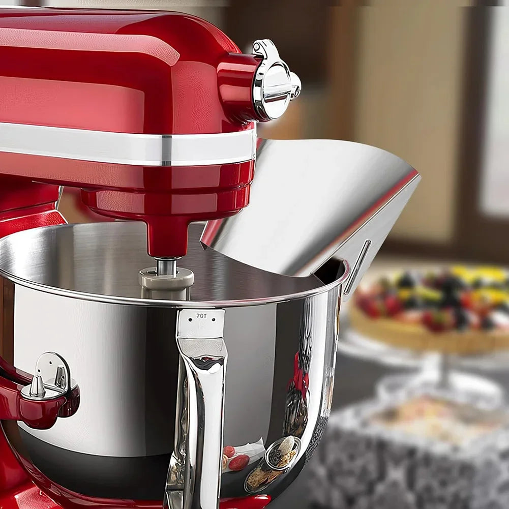 Accesorio para Batidora y Procesador de Alimentos de Vertido Universal 🍰 – Protector Antisalpicaduras de Acero Inoxidable 🥇