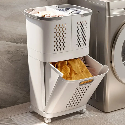 Cesta con ruedas para ropa sucia