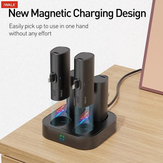 4 Estación de carga iWALK para cargadores portátiles de 4500 mAh, 4800 mAh y 5000 mAh
