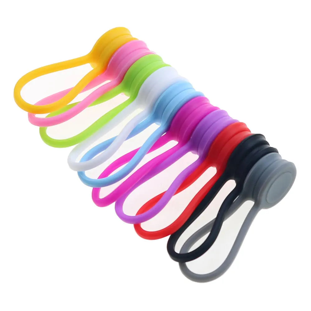 5 bridas magnéticas reutilizables para cables, bridas magnéticas de silicona