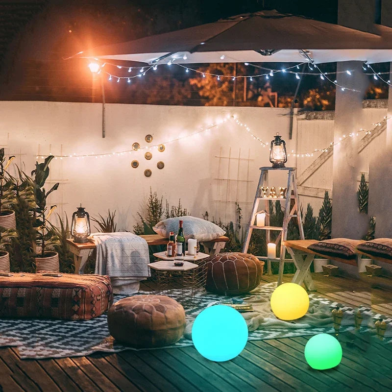 Luces LED de bola para jardín con control remoto