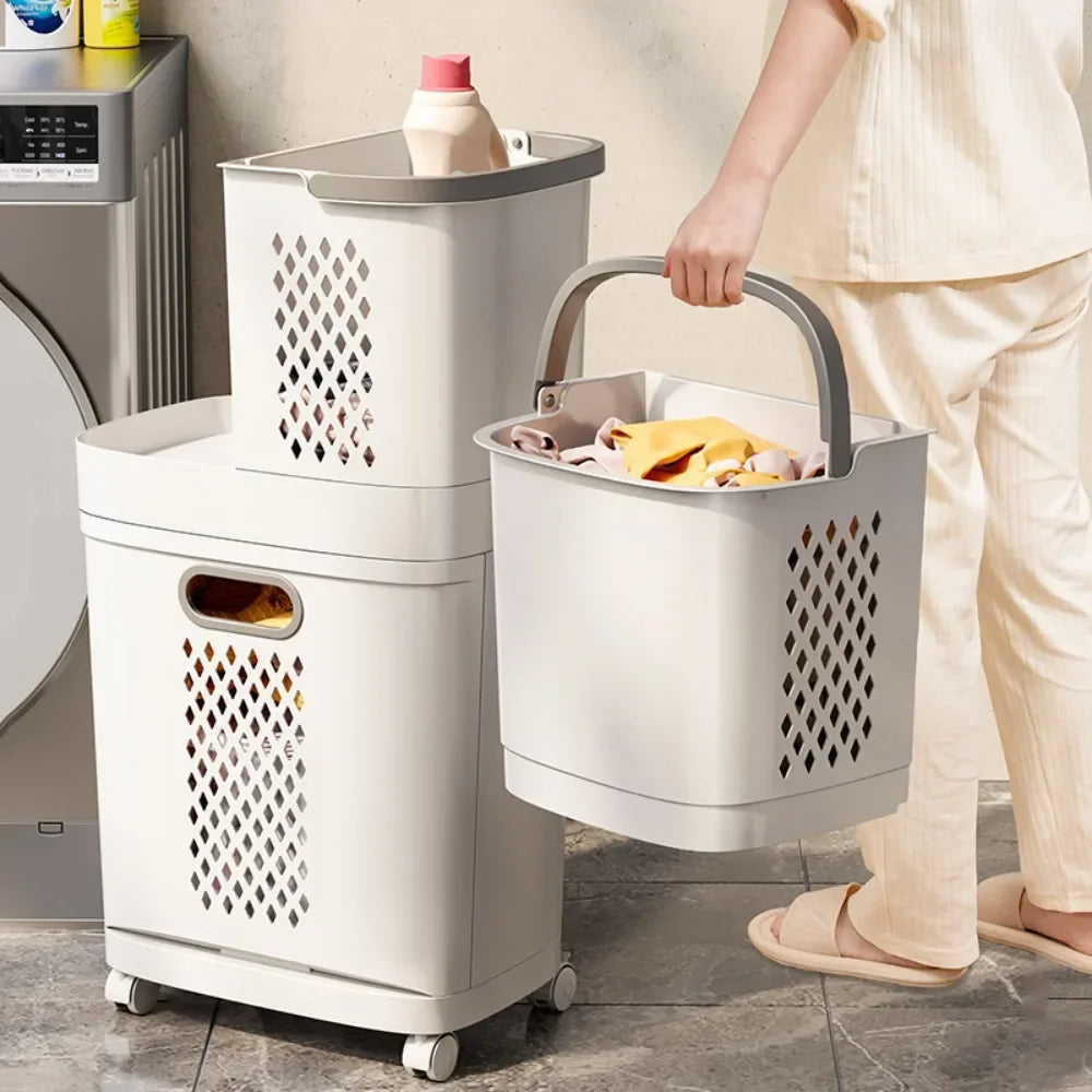 Cesta con ruedas para ropa sucia