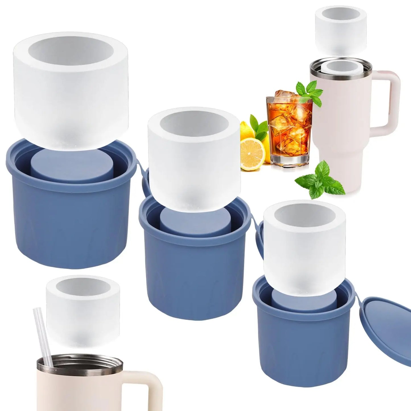 1-3 Molde cilíndrico para hielo - Taza térmica