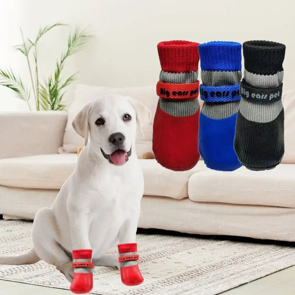 4 Uds Botas Impermeables de Invierno para Perros – Suela Suave Antideslizante, Ajustables para Razas Pequeñas y Grandes