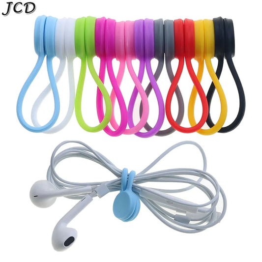 5 bridas magnéticas reutilizables para cables, bridas magnéticas de silicona