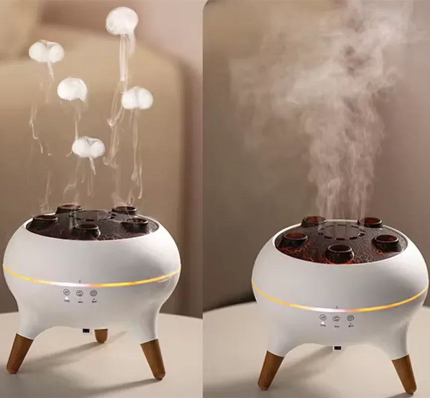 Humidificador Difusor Medusa – Nebulización Dinámica y Aromaterapia con Luz LED, Control Remoto y Temporizador