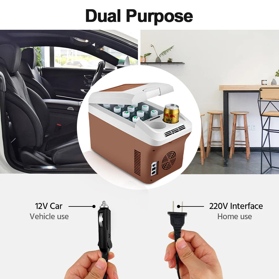 Mini nevera para el hogar y el automóvil de 15 L y pantalla digital