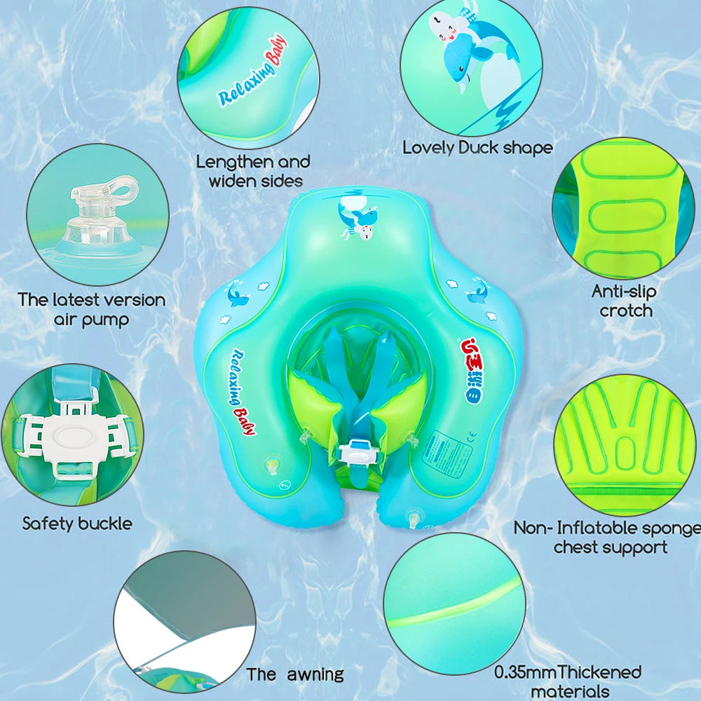 Flotador de natación inflable para bebé, flotador de cintura para el pecho