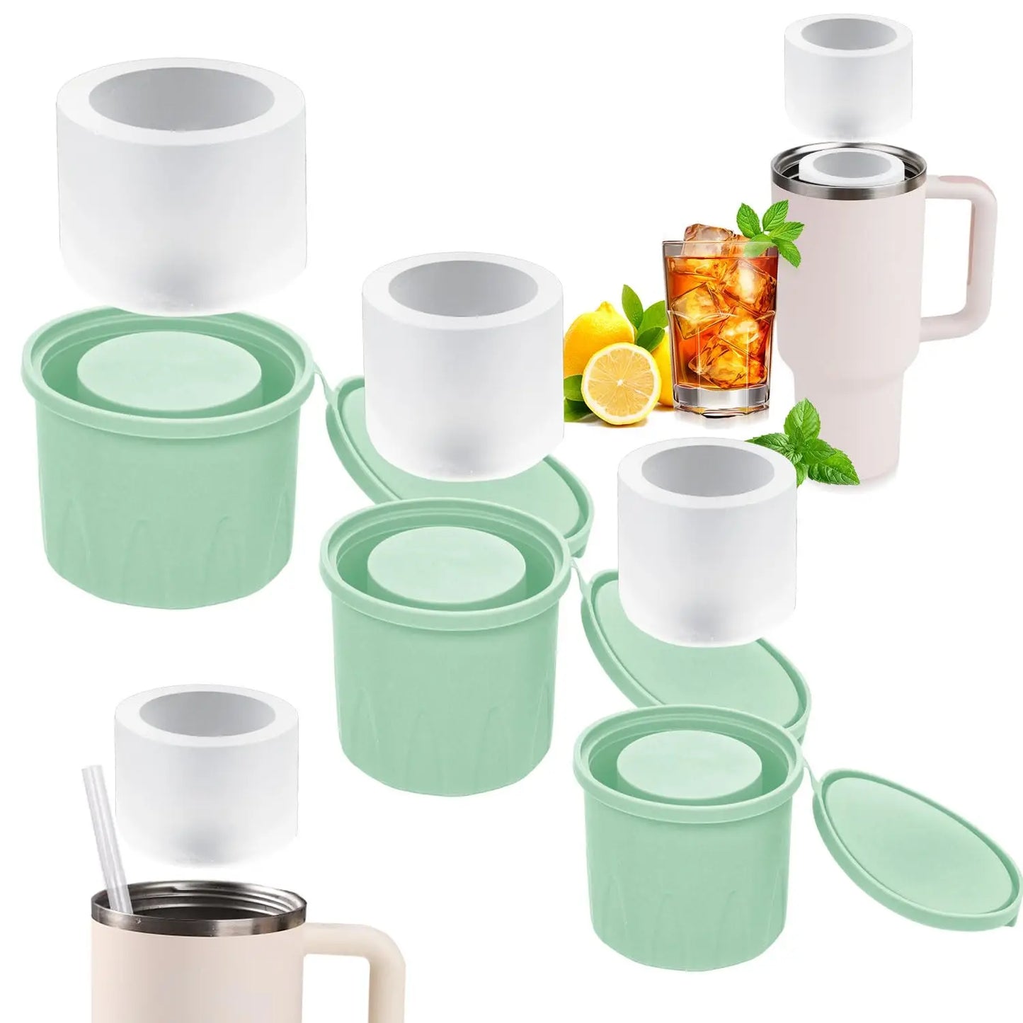 1-3 Molde cilíndrico para hielo - Taza térmica
