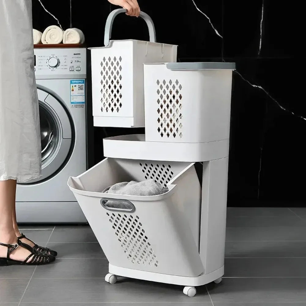 Cesta con ruedas para ropa sucia