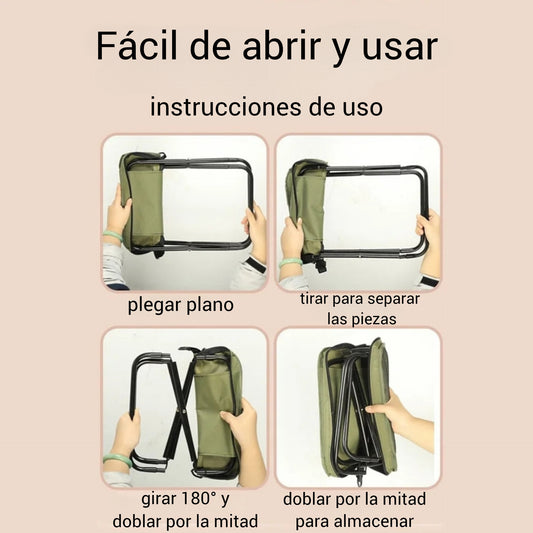 Mochila‑taburete plegable resistente – asiento portátil + mochila deportiva ultra-fuerte